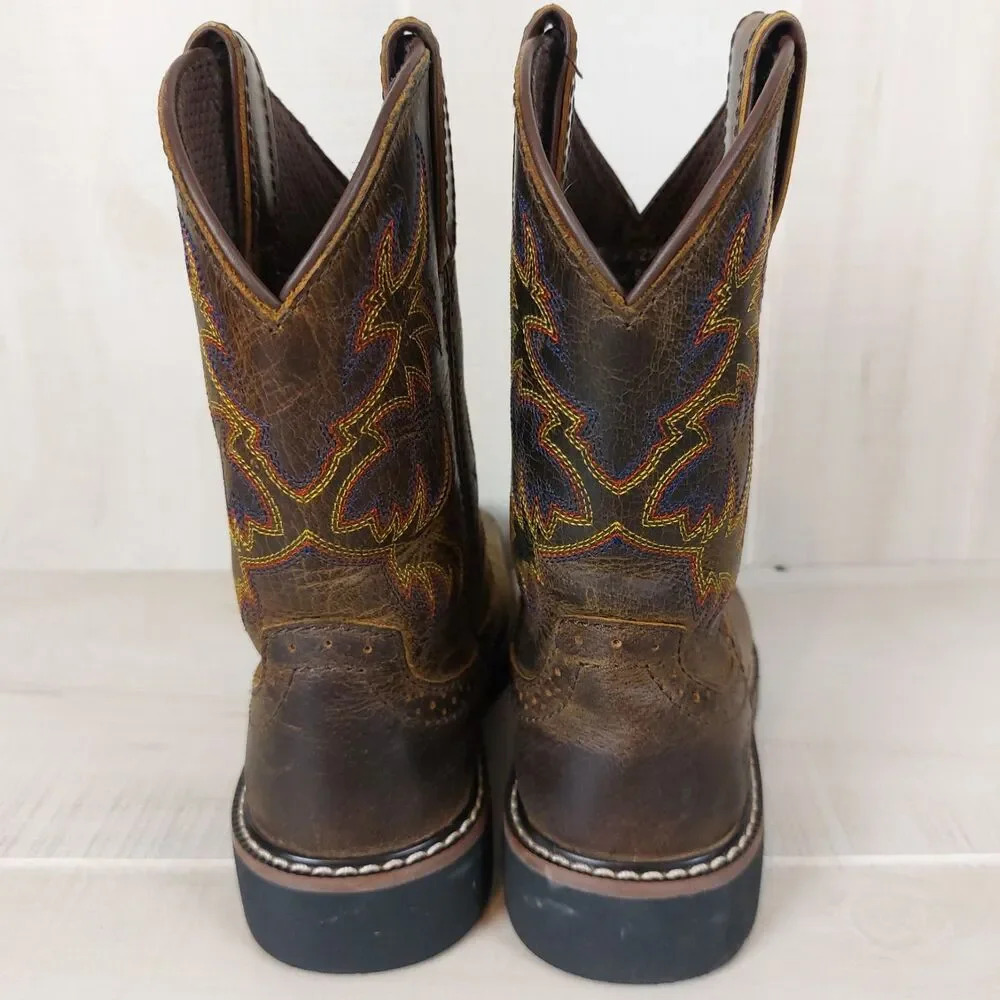 Justin Boots Cattleman Kids Western Boot Size 2.5D Brown SK4681